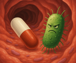 Bakteria oporna na antybiotyk – ilustracja przedstawiająca oporne SIBO